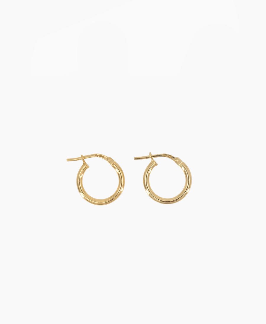 Klassische kleine Creolen VIDA 14mm mit Klappverschluss - Vermeil - Clomes - clomes