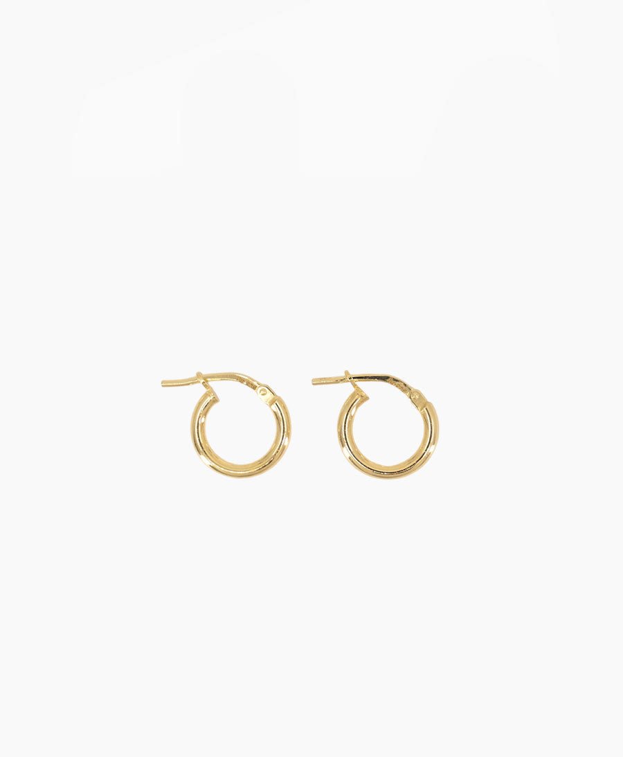 Klassische Mini Creolen VIDA 12mm mit Klappverschluss - Vermeil - Clomes - clomes