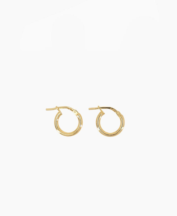 Klassische Mini Creolen VIDA 12mm mit Klappverschluss - Vermeil - Clomes - clomes