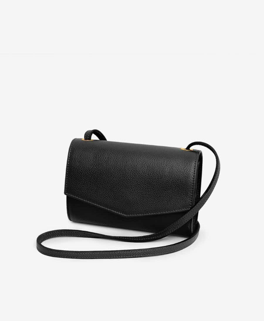 Schwarze Kleine Umhängetasche Leder Kleine Umhängetasche In