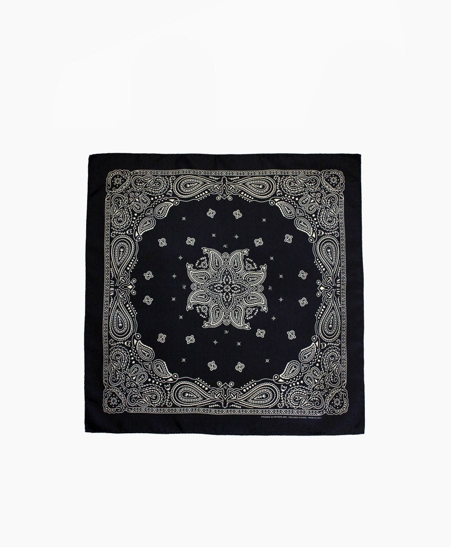 Kleines Seiden-Foulard "Minimal Bandana Silk Scarf" - Black