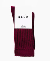 Socken Baumwolle Rippenmuster Klue in Dunkelrot