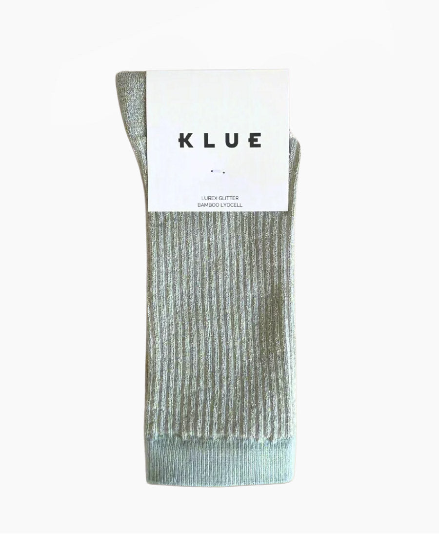 Glitzer Socken Lyocell - Nebel / Streifen