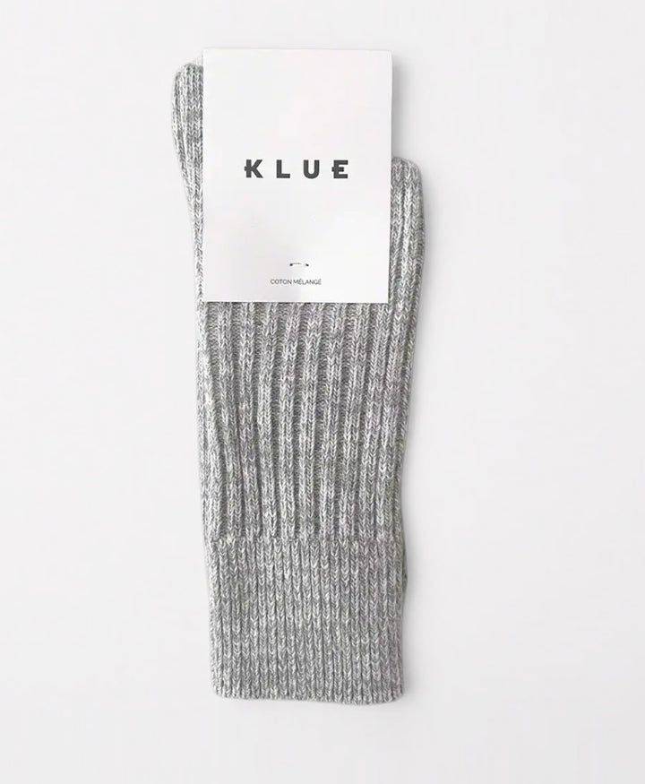Gerippte Socken Baumwolle Melange - Hellgrau