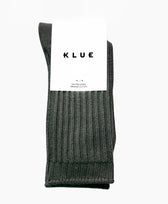 Socken Baumwolle Rippenmuster Klue in Dunkelgrün