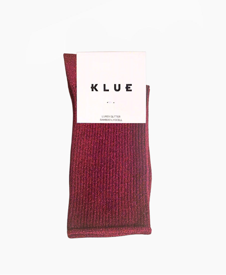 Glitzer Socken Lyocell - Kirschrot