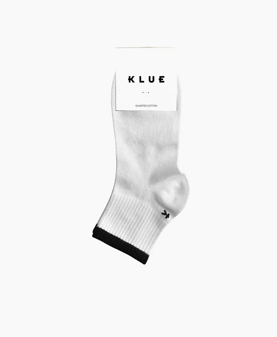 Socken Bio-Baumwolle - Quarter Tennis Streifen - Weiss