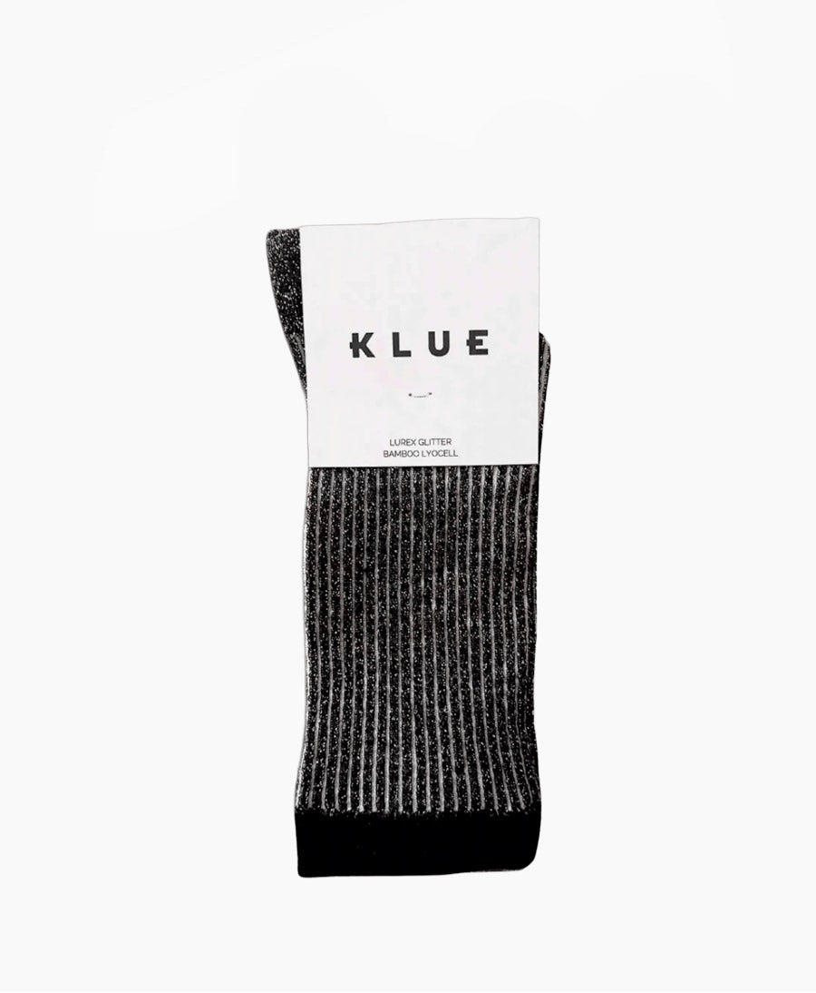 Glitzer Socken Lyocell - Schwarz / Streifen