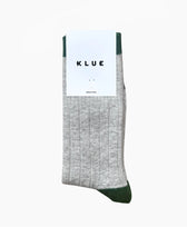 Socken Merinowolle mit Streifen Klue in Sand / Grün
