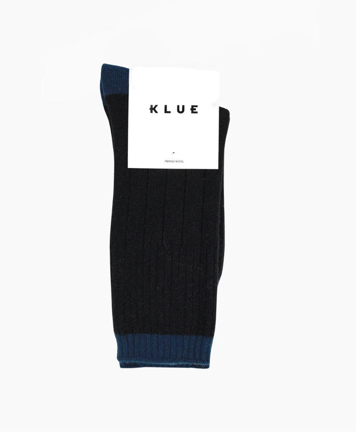 Socken Merinowolle - Schwarz / Blau