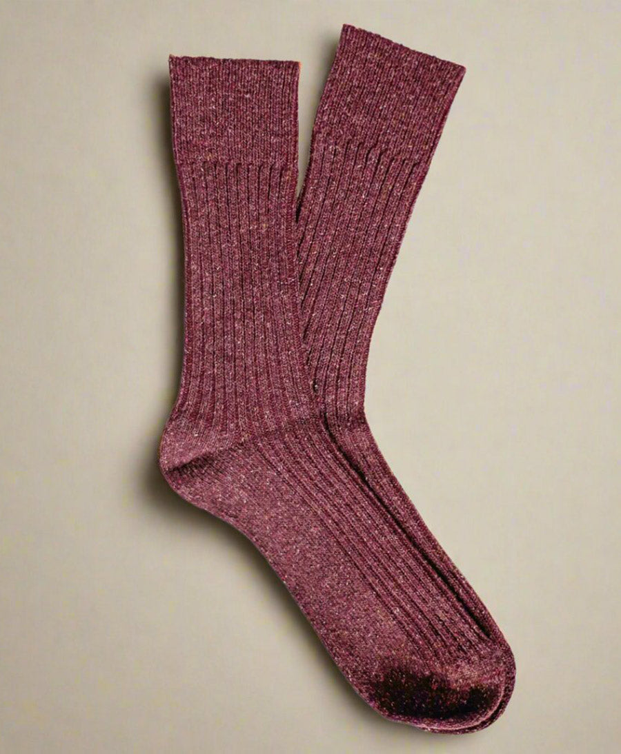 Socken Seide & Wolle - Burgunderrot