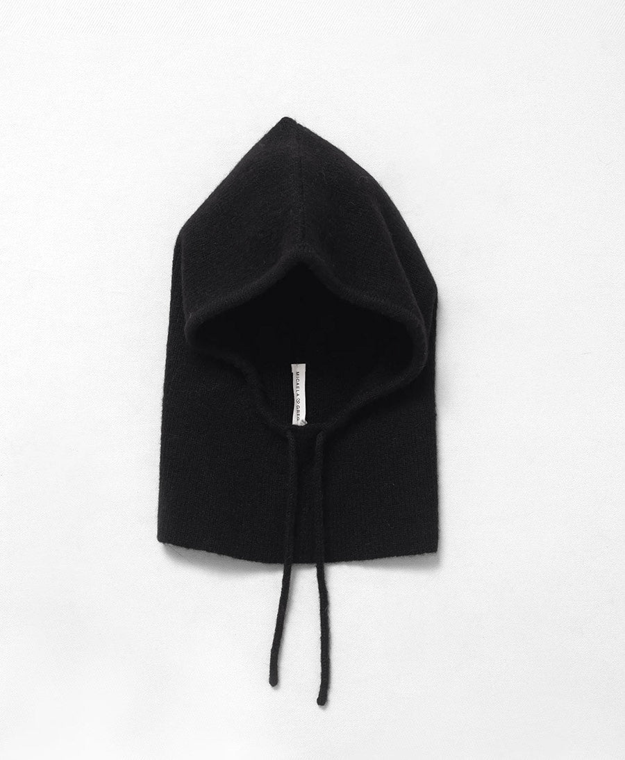 Schwarze Strickkapuze - Black Knit Hood