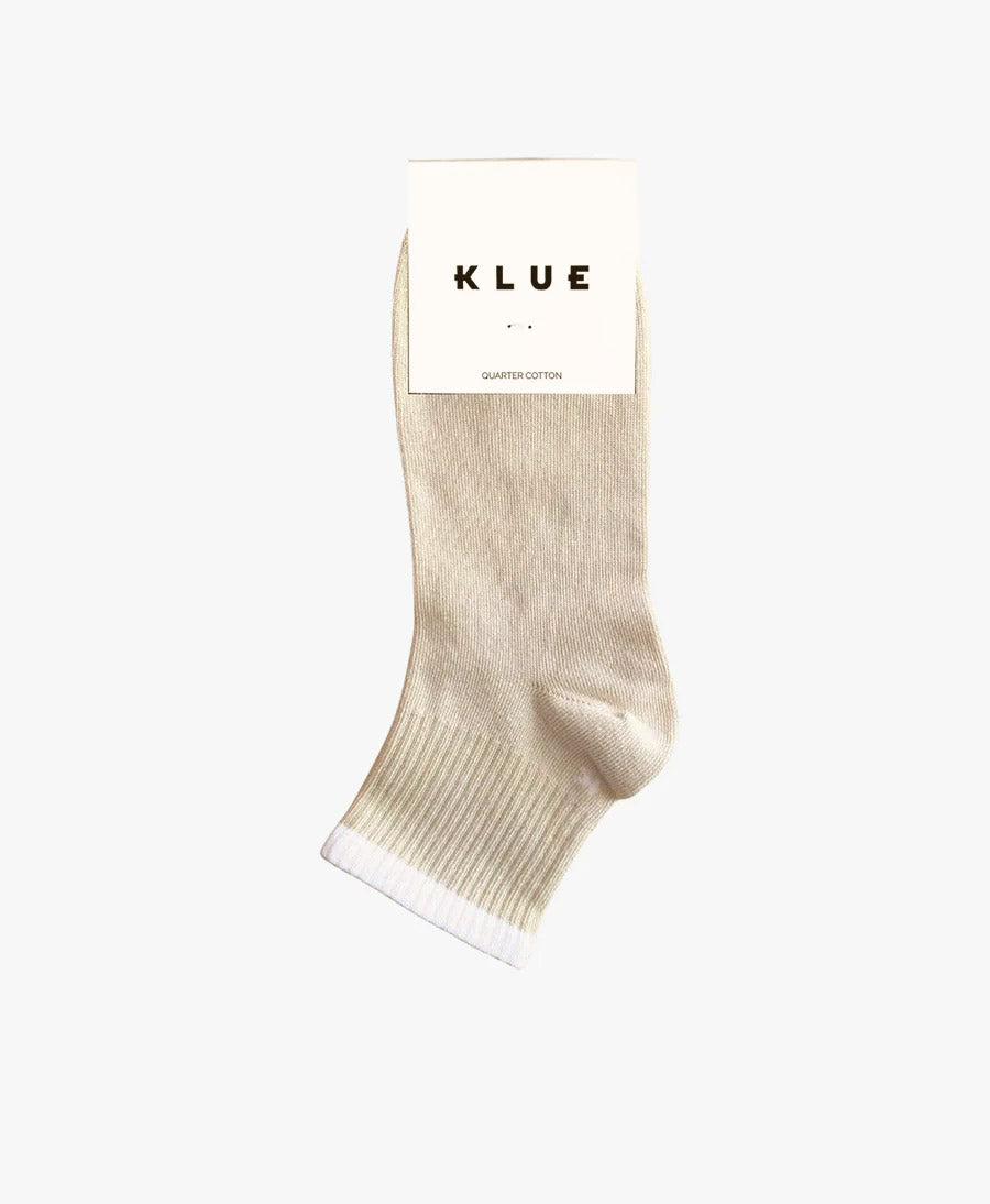 Socken Bio-Baumwolle - Quarter Tennis Streifen - Beige
