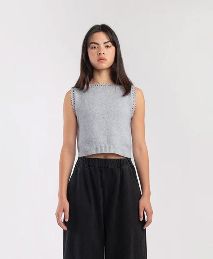Kurzes Stricktop Boucle Tank - Cloud - Micaela Greg - clomes