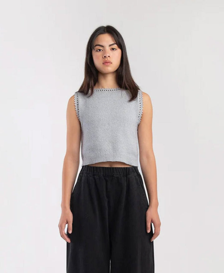 Kurzes Stricktop Boucle Tank - Cloud - Micaela Greg - clomes