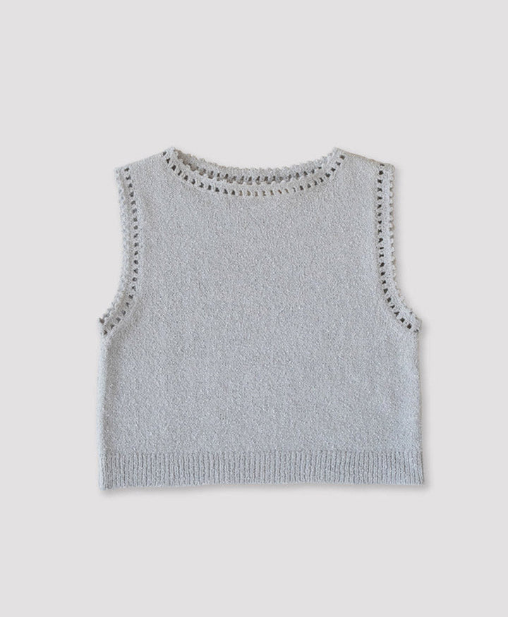 Kurzes Stricktop Boucle Tank - Cloud - Micaela Greg - clomes