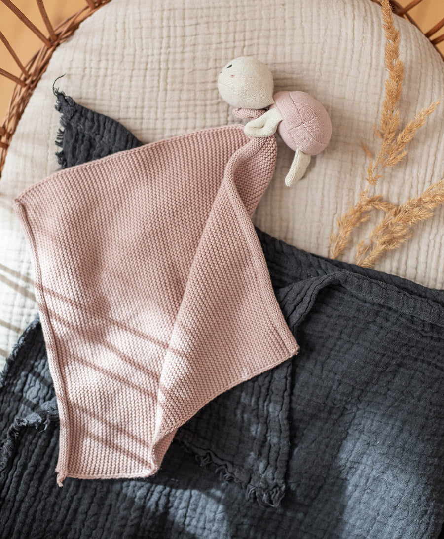 Nuschi / Kuscheltuch - Schildkröte - Helles Rosé