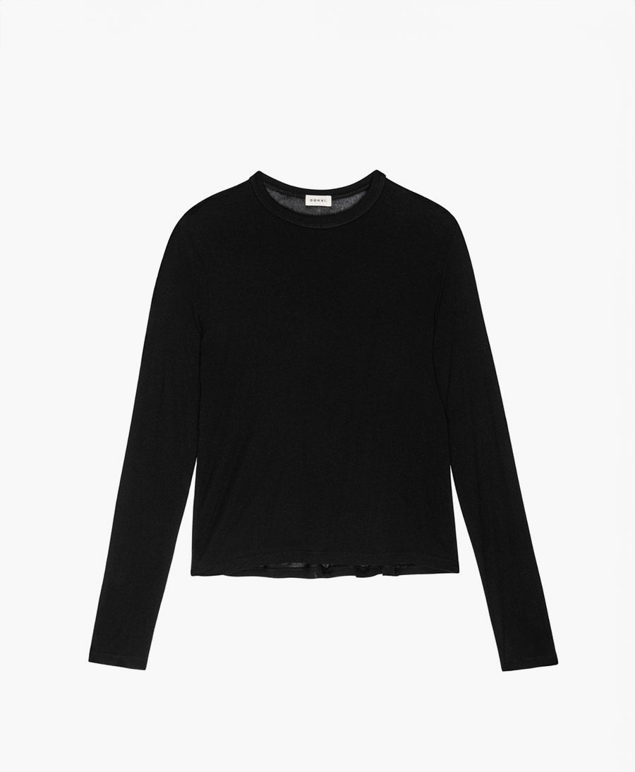 Langarm aus Modal & Seide - Jersey  - schwarz