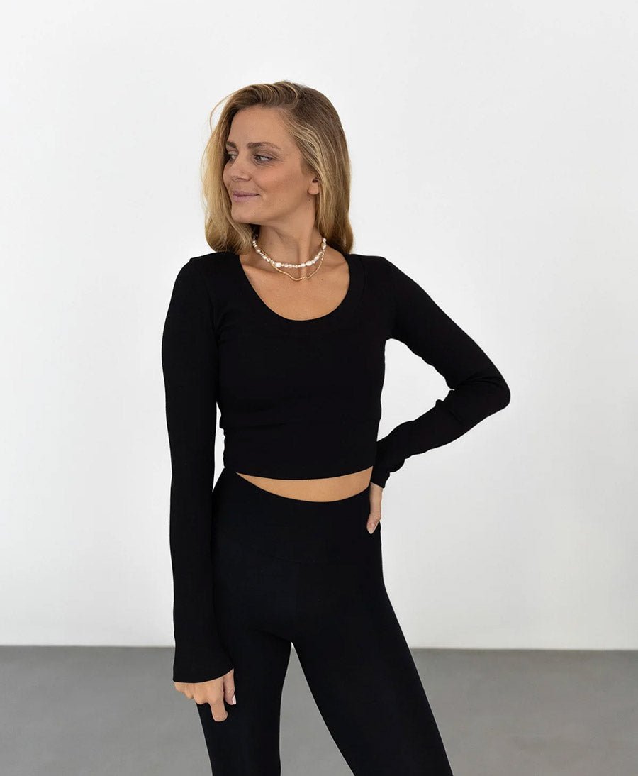 Langarm Top LINA aus Tencel - Schwarz - PURA Clothing - clomes