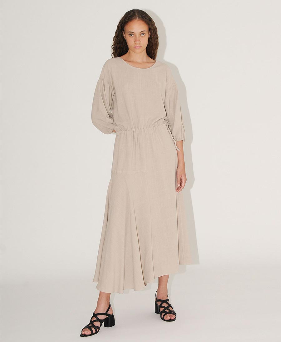 Langes Kleid "Camila" Steinbeige / Stone - Diarte - clomes