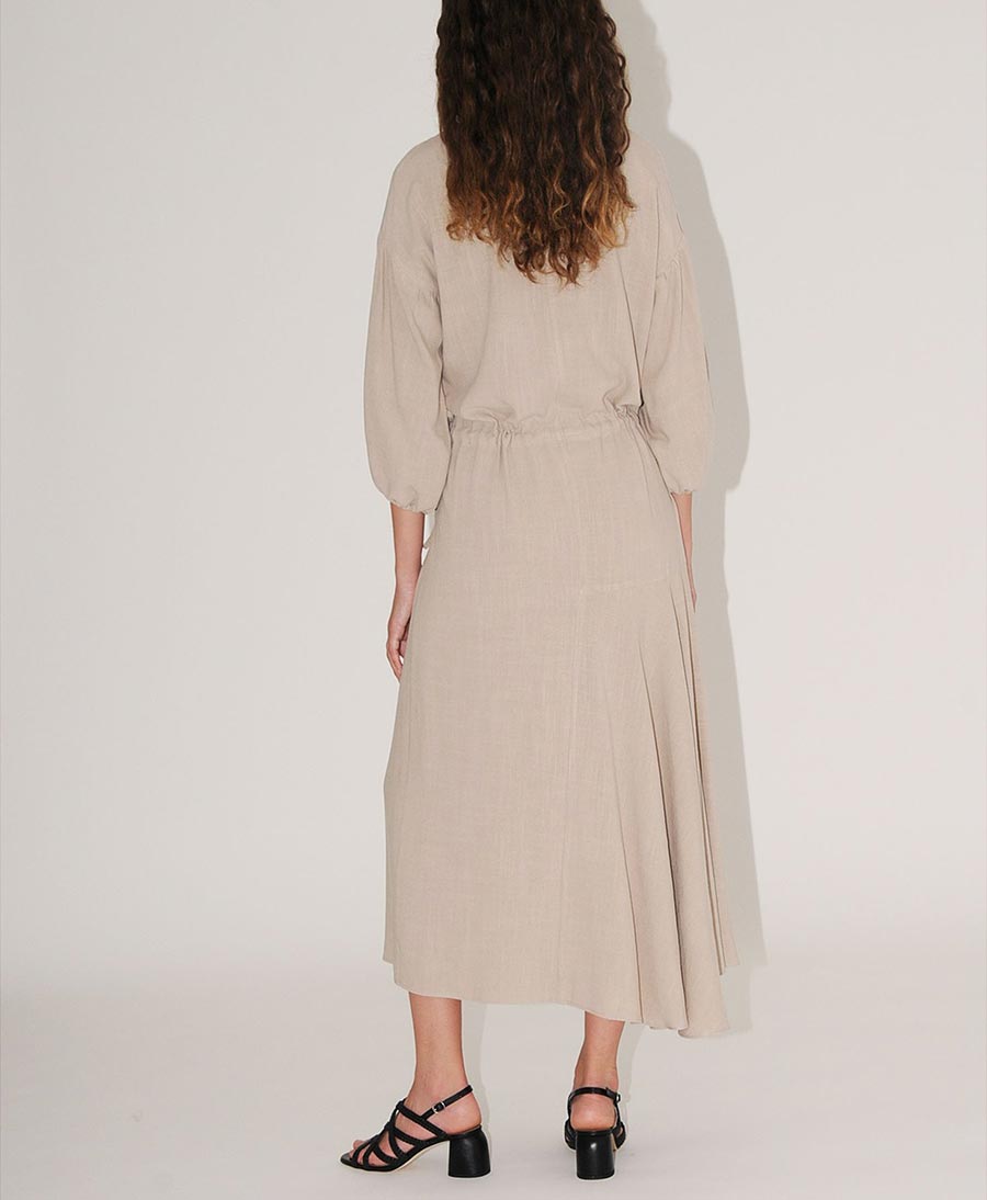 Langes Kleid "Camila" Steinbeige / Stone - Diarte - clomes