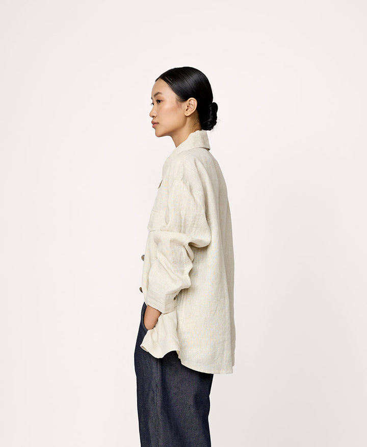 Jacke Pocket Shacket - Natur