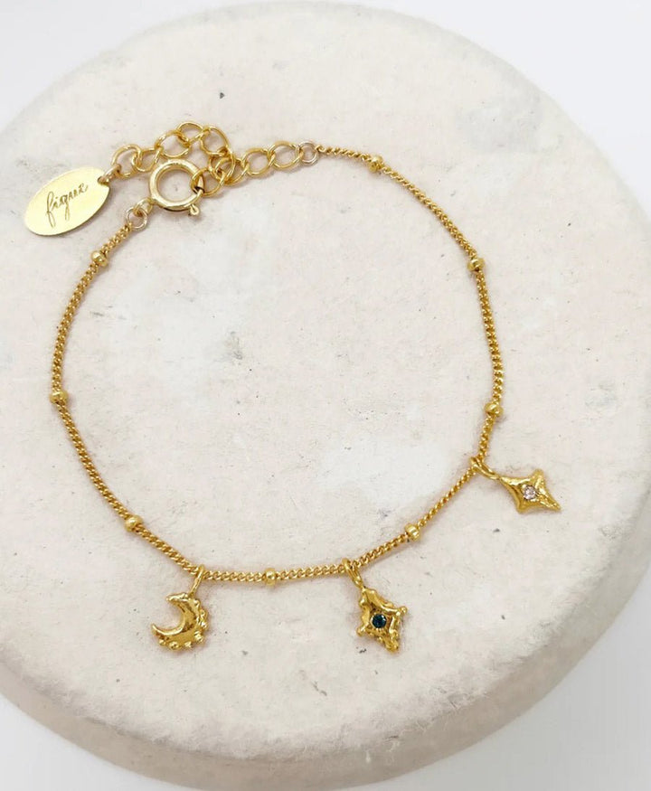Laxi Bracelet vergoldet mit farbigen Steinen - Elise Tsikis - clomes