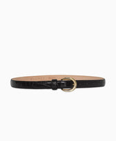 Ledergürtel LOUISA Clomes in Schnalle Gold - Croco Schwarz