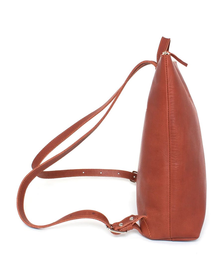 Lederrucksack mit Reissverschluss - Braun - Marin et Marine - clomes