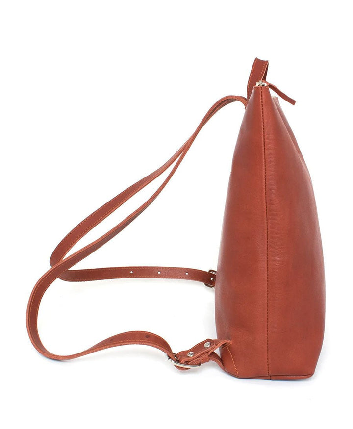 Lederrucksack mit Reissverschluss - Braun - Marin et Marine - clomes
