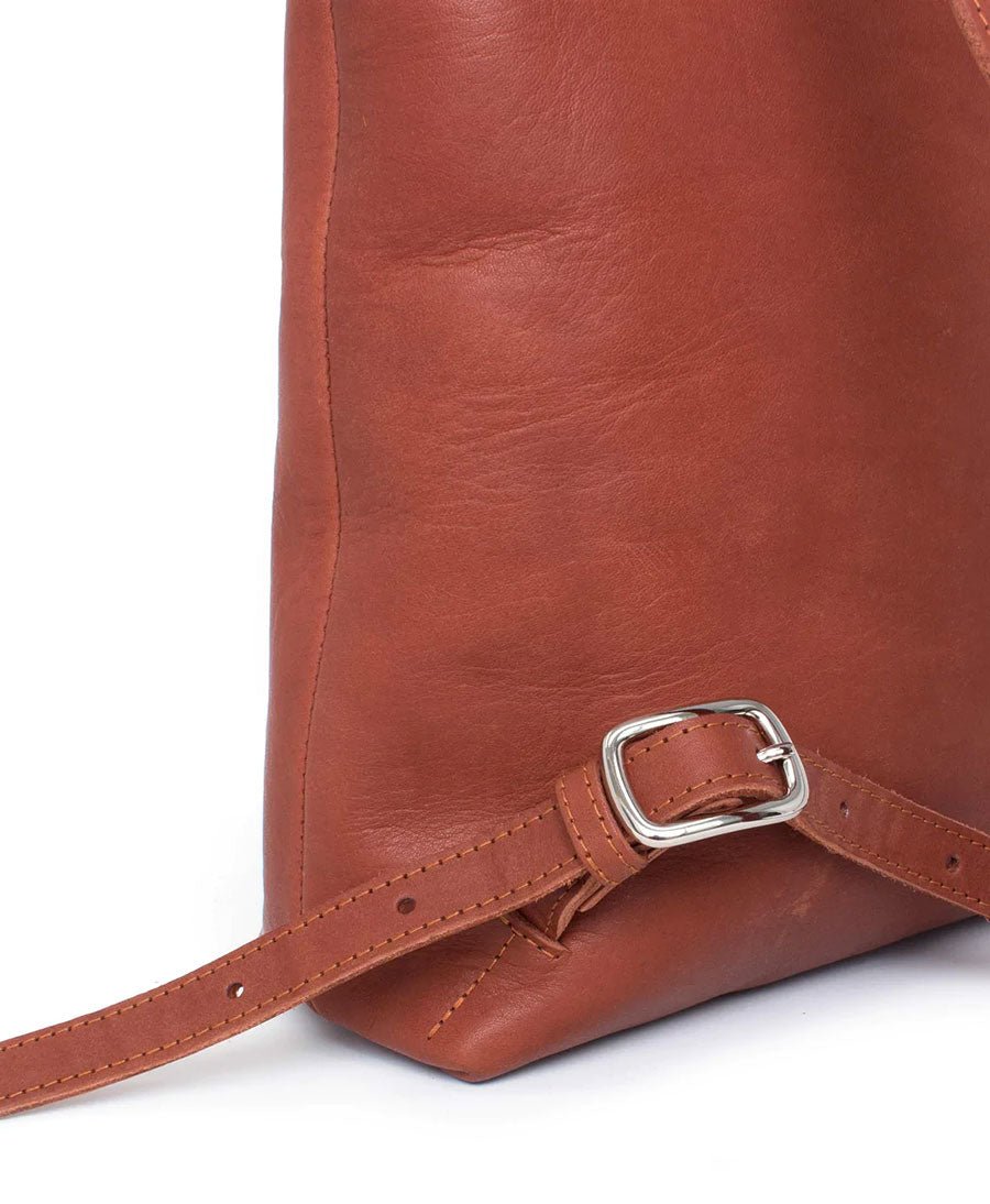 Lederrucksack mit Reissverschluss - Braun - Marin et Marine - clomes