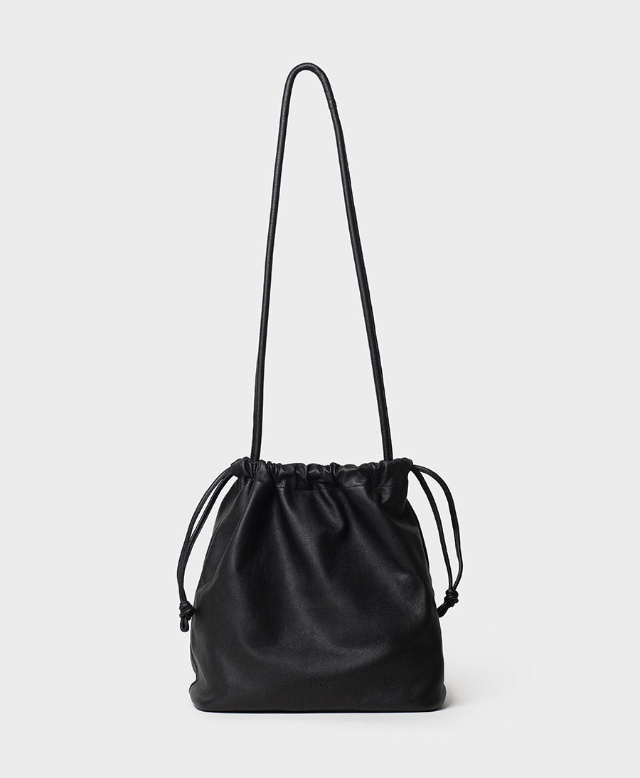 Grosse Knot Bag aus weichem Leder - Schwarz