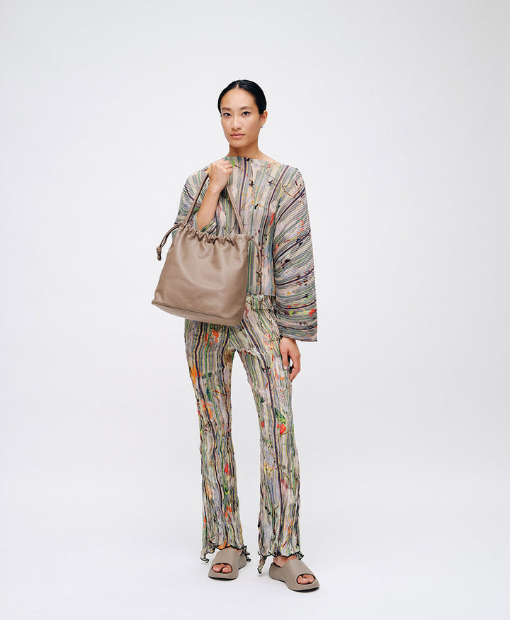 Grosse Knot Bag aus weichem Leder - Clay