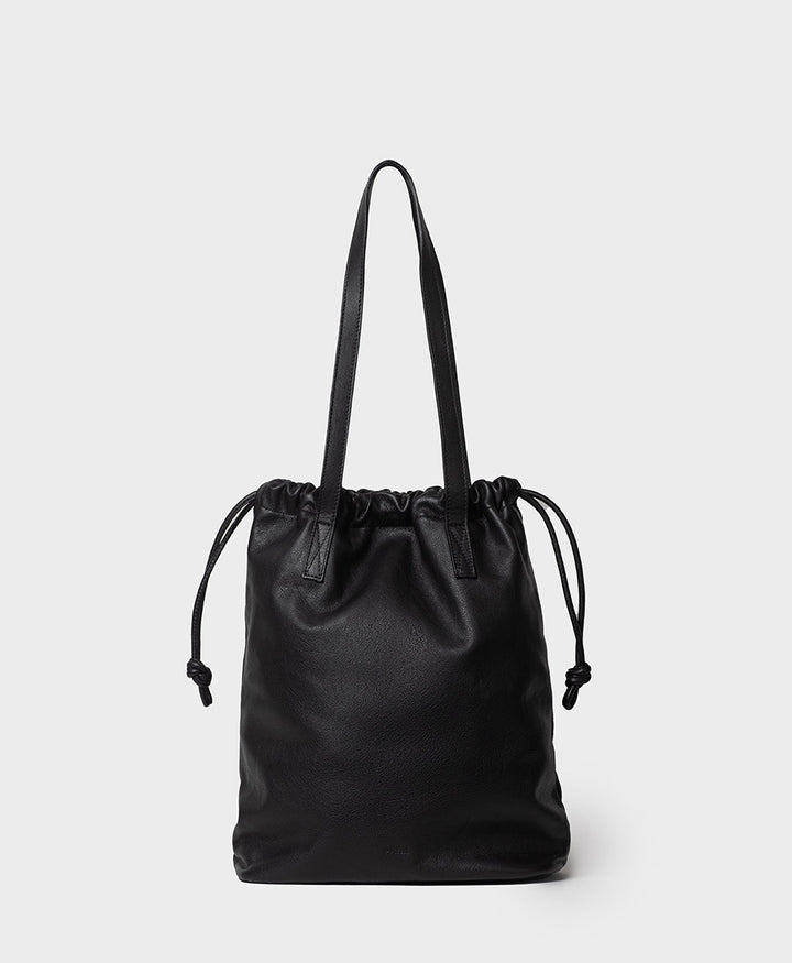 Knot Bag aus weichem Leder - Schwarz