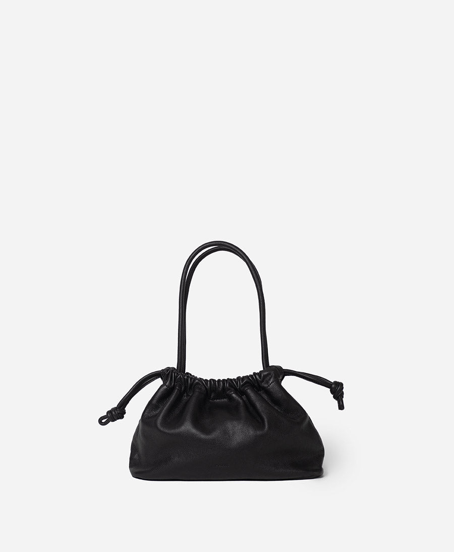 Kleine Knot Bag aus weichem Leder - Schwarz