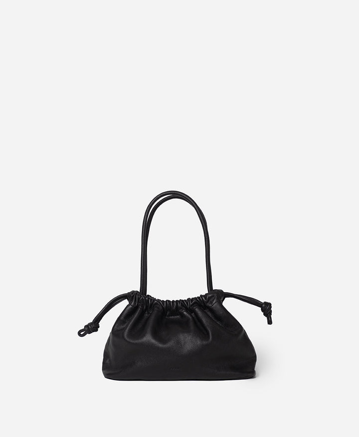 Kleine Knot Bag aus weichem Leder - Schwarz