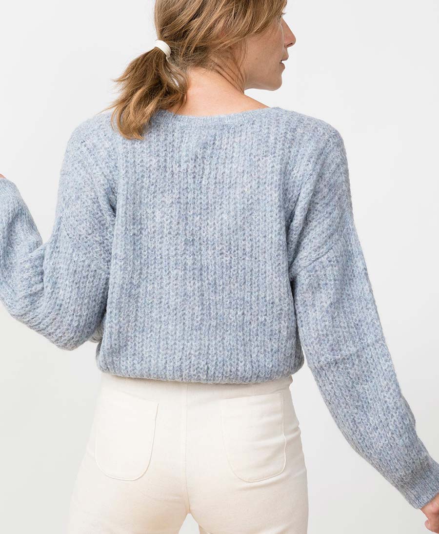 Leichter Strick - Wickelcardigan VEGA - Hellblau - JUNGLE FOLK - clomes