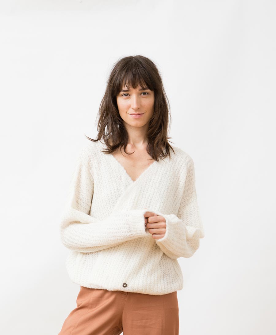 Leichter Strick - Wickelcardigan VEGA - Ivory - JUNGLE FOLK - clomes