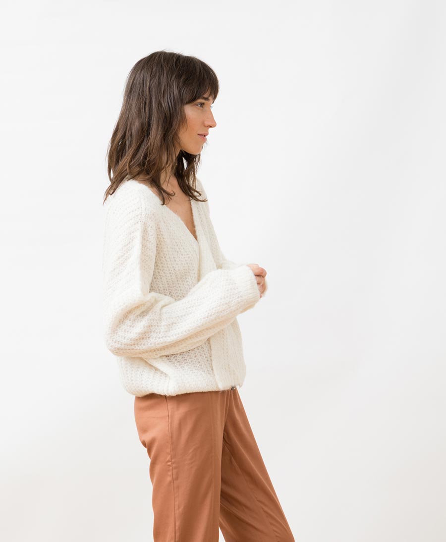 Leichter Strick - Wickelcardigan VEGA - Ivory - JUNGLE FOLK - clomes