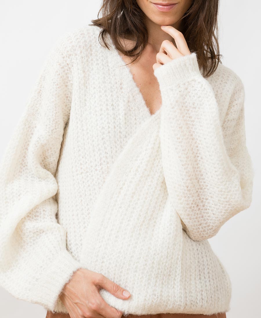 Leichter Strick - Wickelcardigan VEGA - Ivory - JUNGLE FOLK - clomes