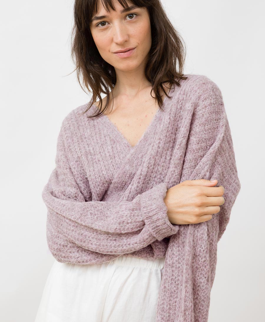 Leichter Strick - Wickelcardigan VEGA - Lavendel - JUNGLE FOLK - clomes