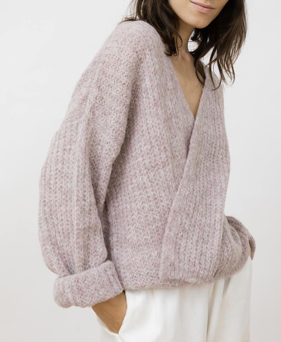 Leichter Strick - Wickelcardigan VEGA - Lavendel - JUNGLE FOLK - clomes