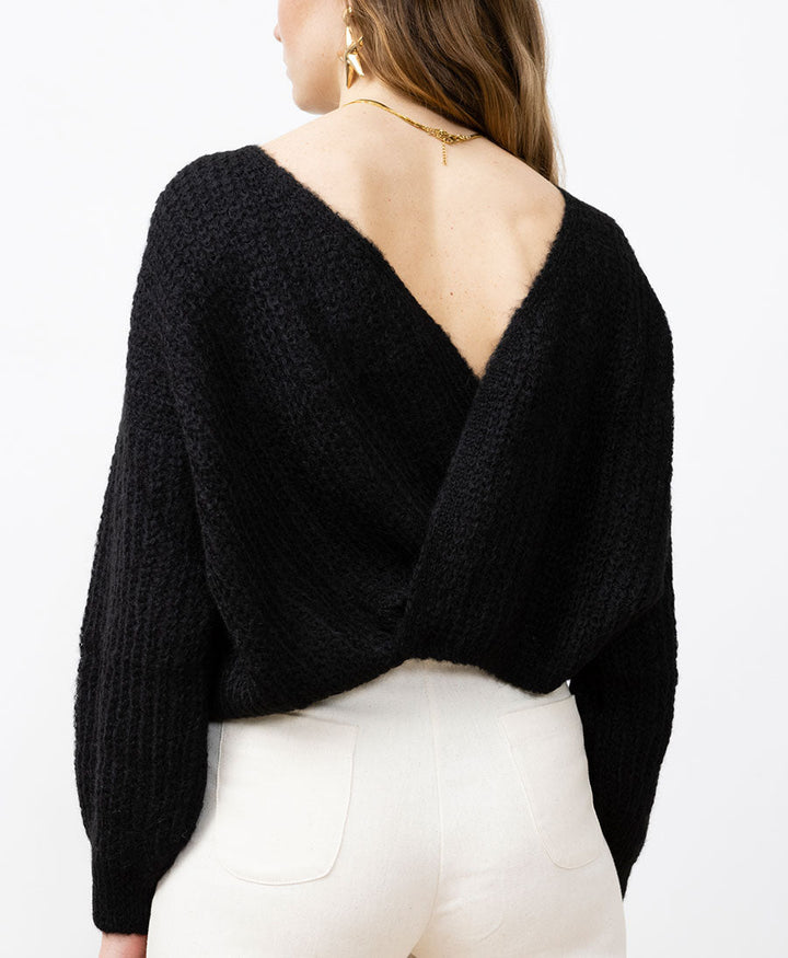 Leichter Strick - Wickelcardigan VEGA - Schwarz - JUNGLE FOLK - clomes