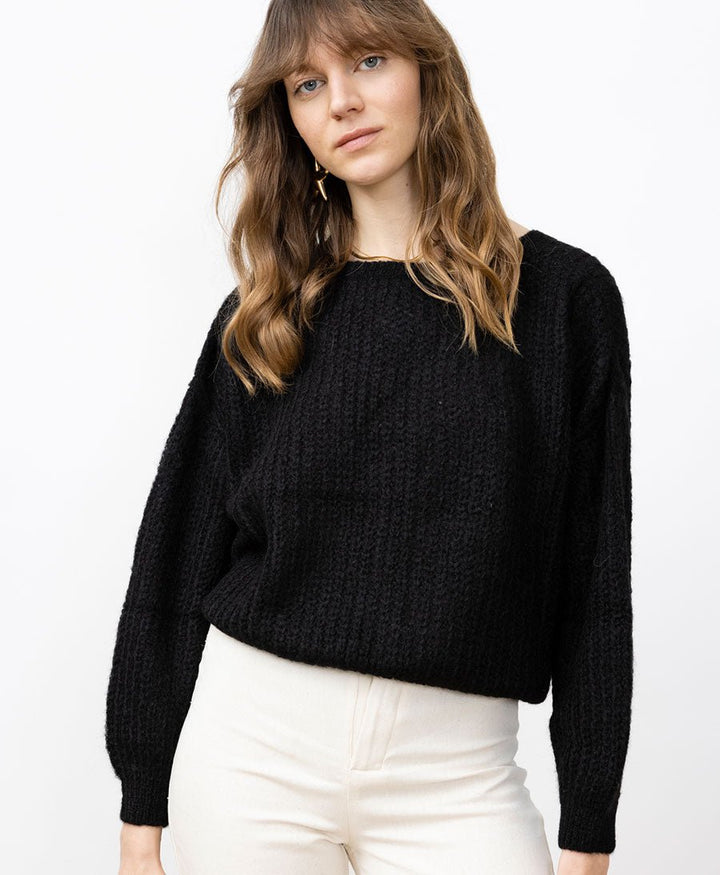 Leichter Strick - Wickelcardigan VEGA - Schwarz - JUNGLE FOLK - clomes