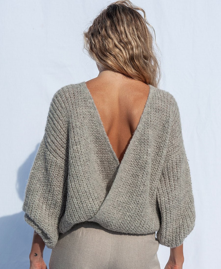 Leichter Strick - Wickelcardigan VEGA - Undyed Hellgrau - JUNGLE FOLK - clomes