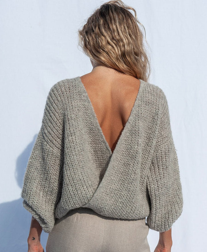 Leichter Strick - Wickelcardigan VEGA - Undyed Hellgrau - JUNGLE FOLK - clomes
