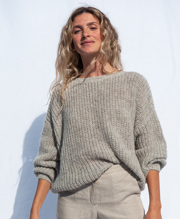 Leichter Strick - Wickelcardigan VEGA - Undyed Hellgrau - JUNGLE FOLK - clomes