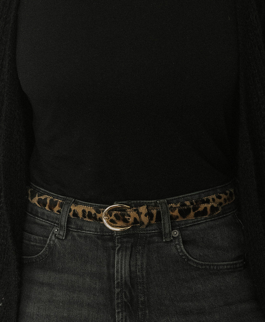 Ledergürtel LOUISA mit goldiger Schnalle - Leo