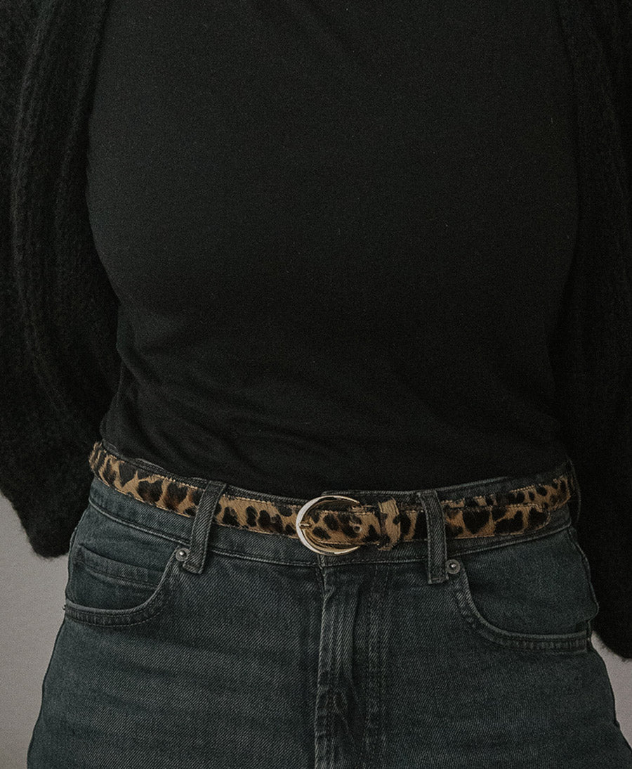 Ledergürtel LOUISA mit goldiger Schnalle - Leo