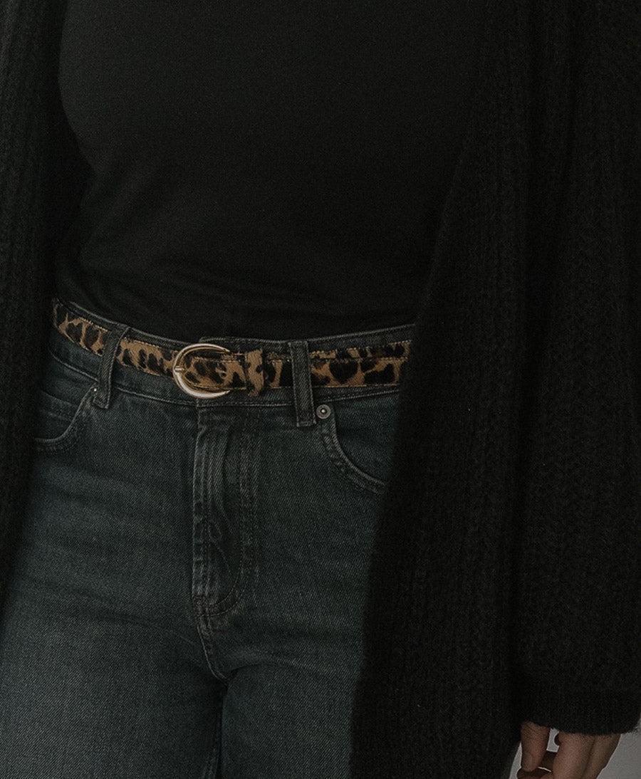 Ledergürtel LOUISA mit goldiger Schnalle - Leo